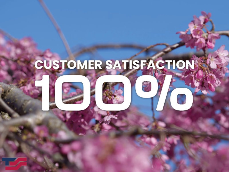 100% customer satisfaction in March 2025
