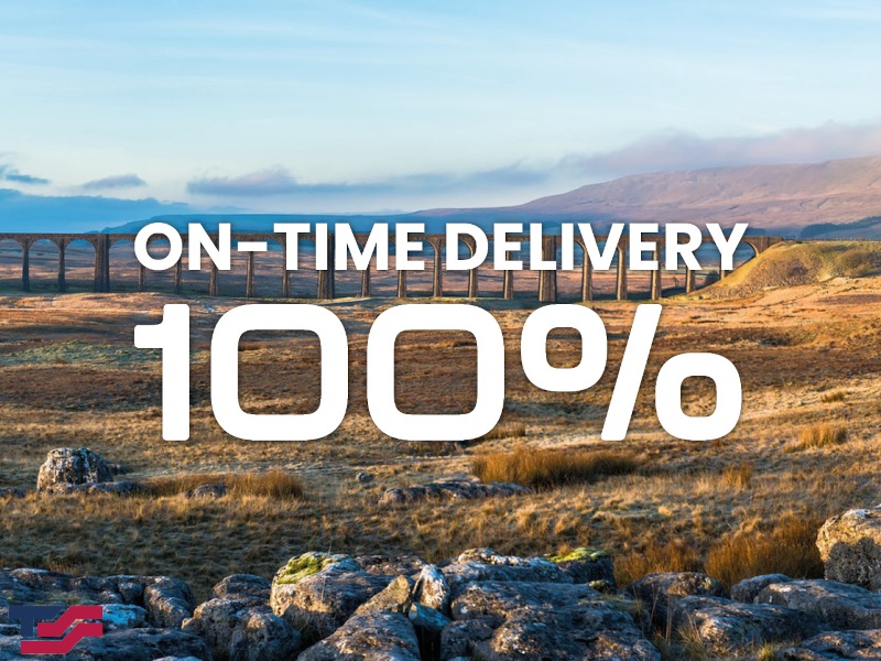 100% on-time delivery