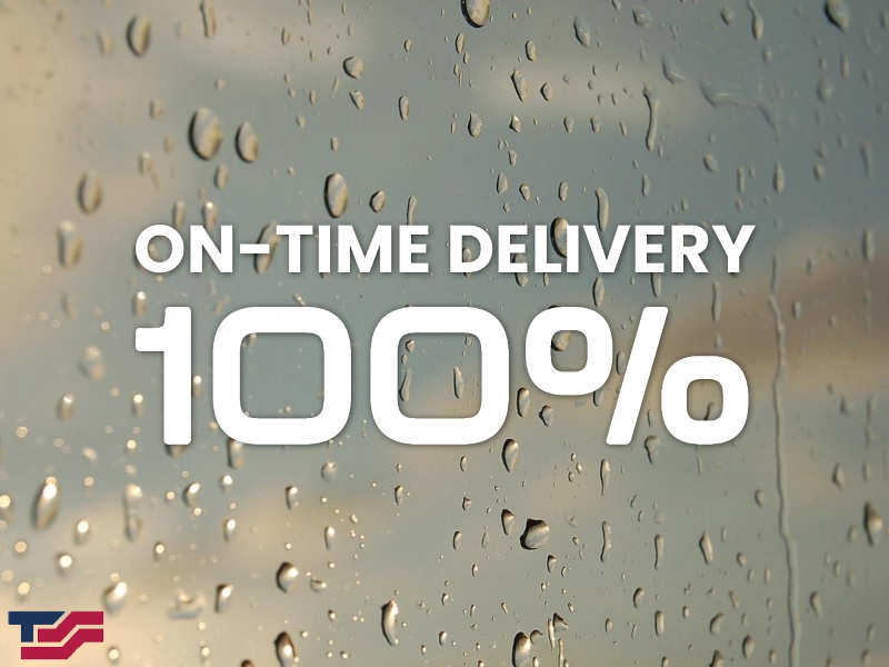 100% On Time Delivery in April 2025