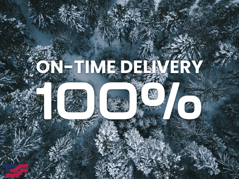On-time delivery 100%