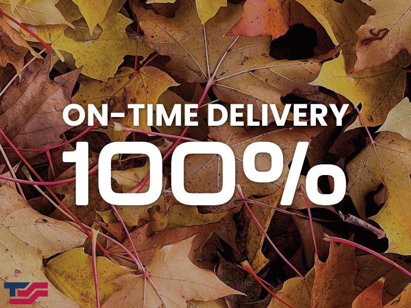 100% On Time Delivery